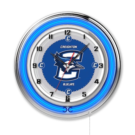 Creighton University Double Neon 19 Clock